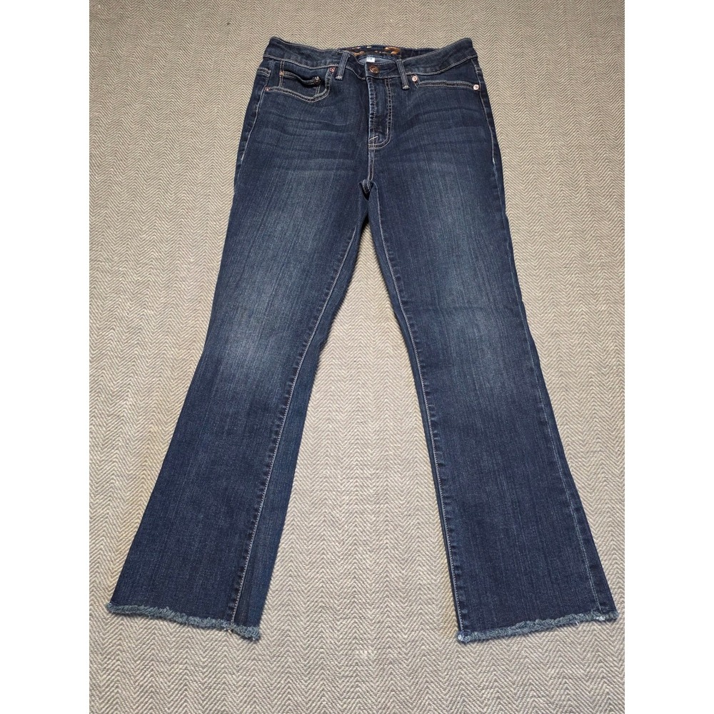 Seven7 Jeans Women's Size 4 Bootcut‎ Flare Dark Wash Frayed Hem Fashion Jeans